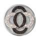 Nikki Lissoni Fashionable Black V White Silver Plate 33mm Coin